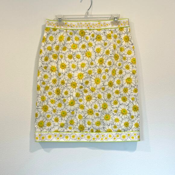 Leggiadro Pencil Skirt daisy print women's size 10 - Picture 1 of 6